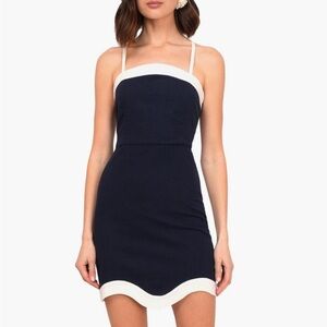 Adelyn Rae Navy and White Mini Dress